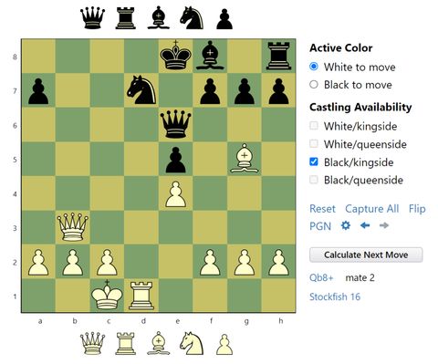 Chess engine suggesting best move